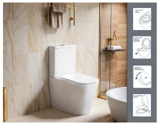 Унитаз напольный Ceruttispa Manlio Tornado CT10618 безободковый со смывом торнадо белый